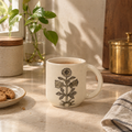 Botanical Ochre Handmade Ceramic Mugs (Set of 2)