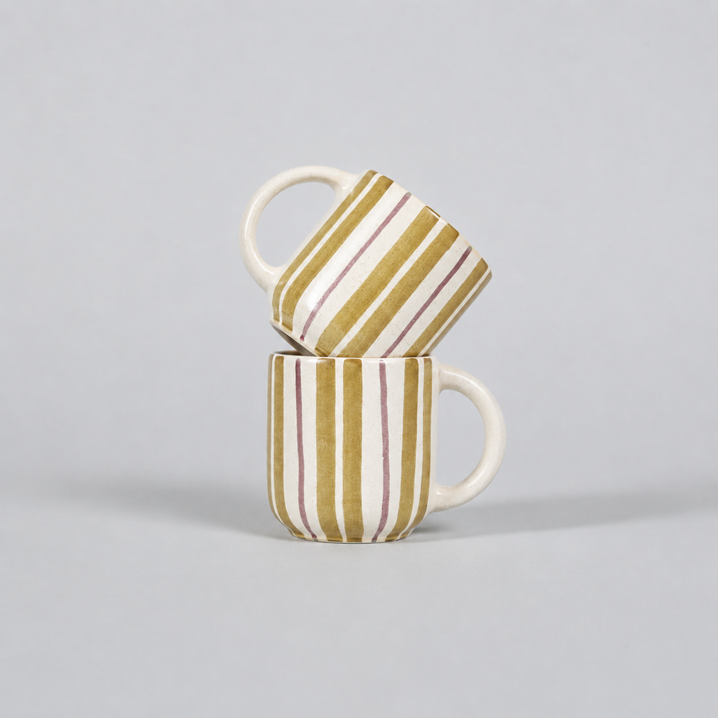 Coastline Handmade Mustard Ceramic Mug (Set of 2)
