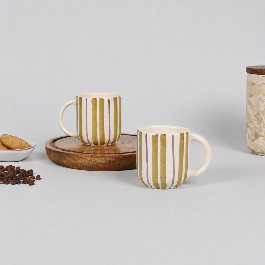Coastline Handmade Mustard Ceramic Mug (Set of 2)