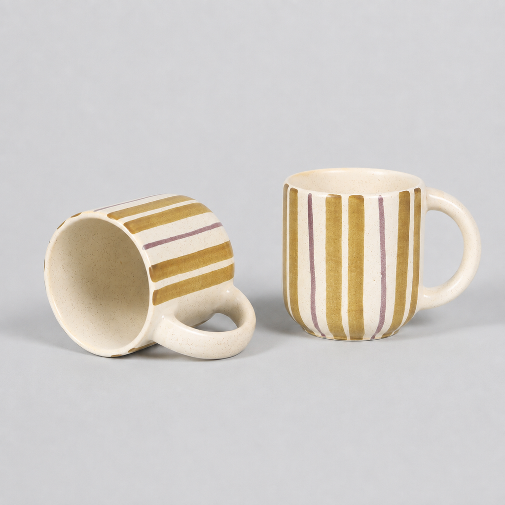 Coastline Handmade Mustard Ceramic Mug (Set of 2)