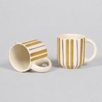 Coastline Handmade Mustard Ceramic Mug (Set of 2)