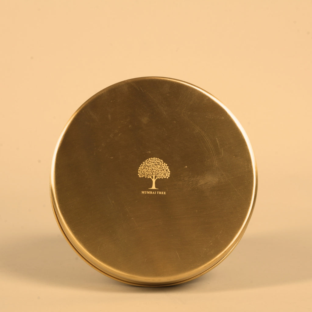Aurum Brass Round Masala Box