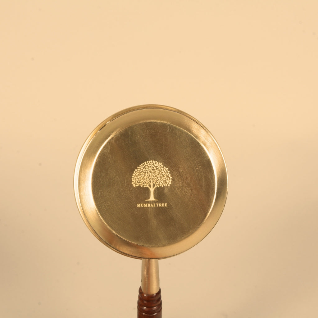 Artisan Brass Tea Pan With Wooden Handle