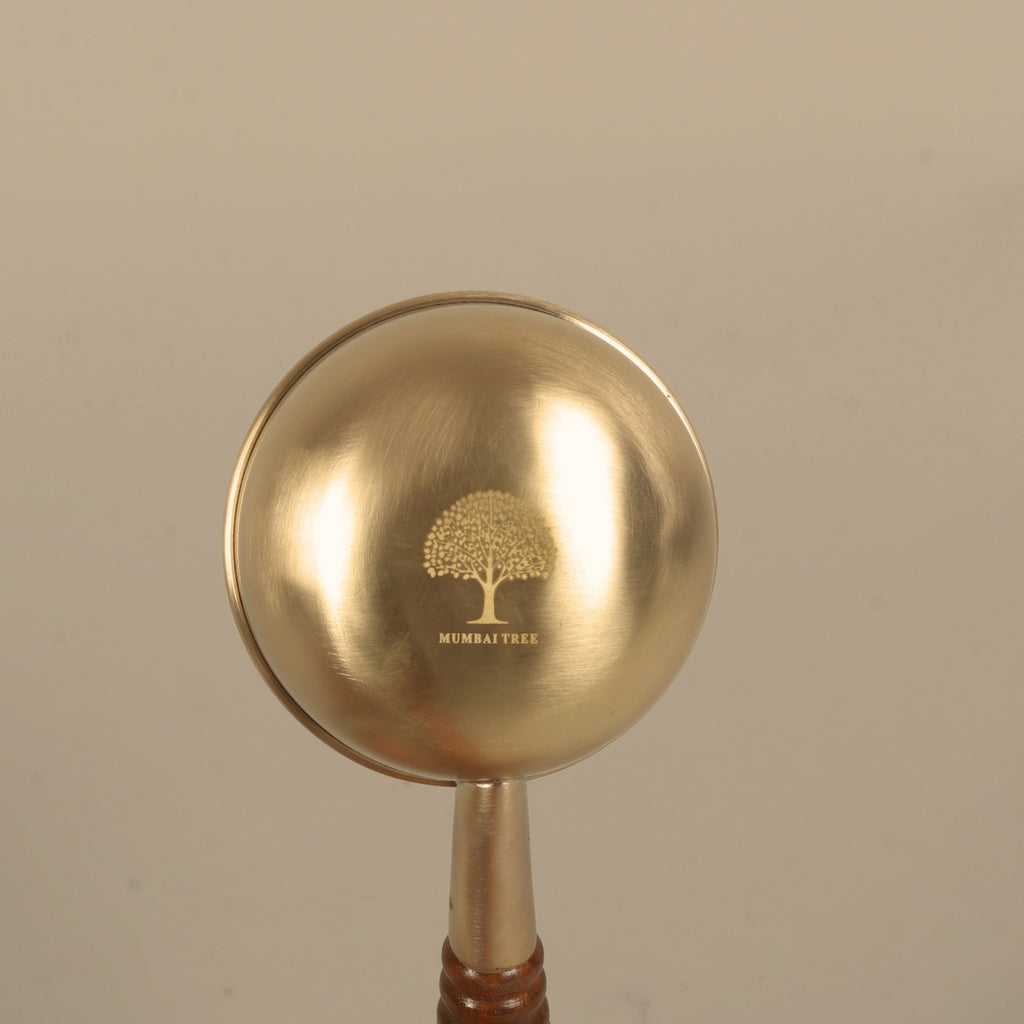 Artisan Brass Tadka Pan With Wooden Handle