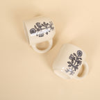 Botanical Slate Blue Handmade Ceramic Mug (Set of 2)