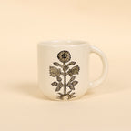 Botanical Ochre Handmade Ceramic Mugs (Set of 2)