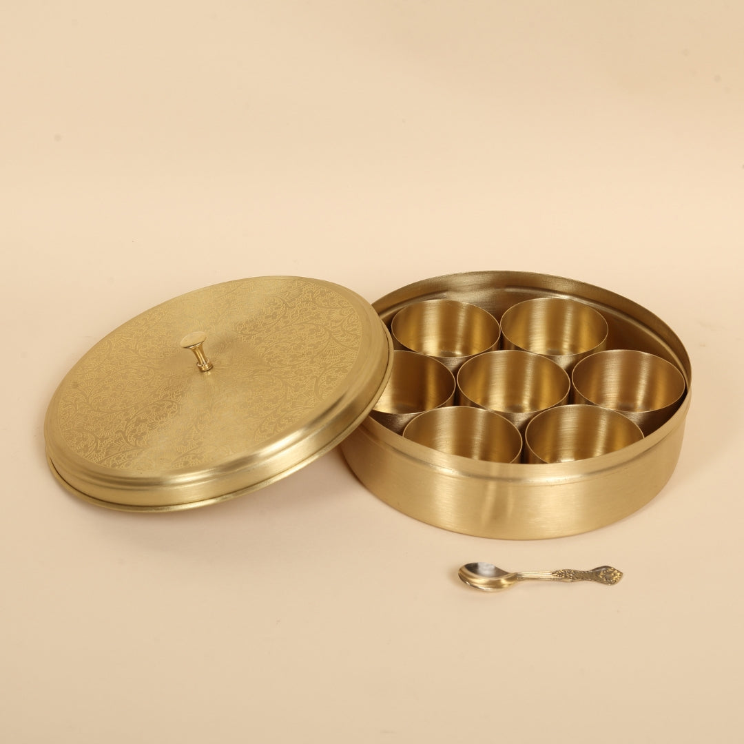 brass masala box