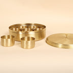 Aurum Brass Round Masala Box