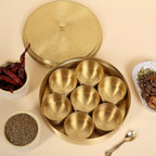 Aurum Brass Round Masala Box